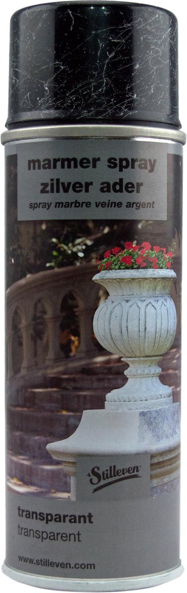 t Stilleven Marmer Look zilverader spuitverf